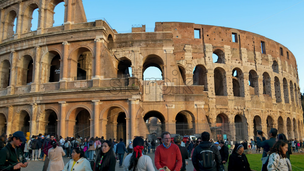 Video - Rome, Italy - February 15, 2024: Detail view of the Colosseum in Rome