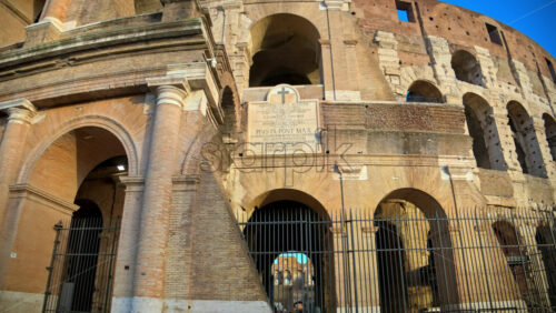 Video - Rome, Italy - February 15, 2024: Detail view of the Colosseum in Rome