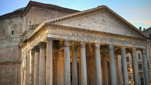 Video - Rome, Italy - February 15, 2024: View of Pantheon at blue hour dawn