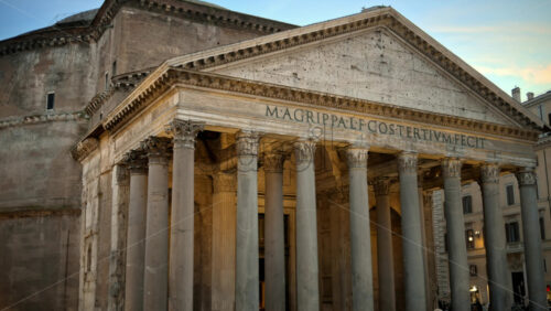 Video - Rome, Italy - February 15, 2024: View of Pantheon at blue hour dawn