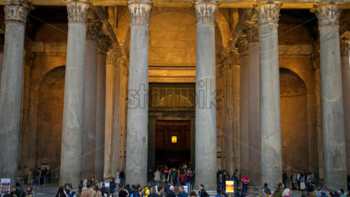 Video - Rome, Italy - February 15, 2024: View of Pantheon at blue hour dawn