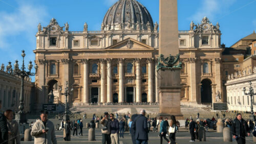 Video - Rome, Italy - February 15, 2024: Front view of the Basilica of Saint Peter (San Pietro) in Vatican