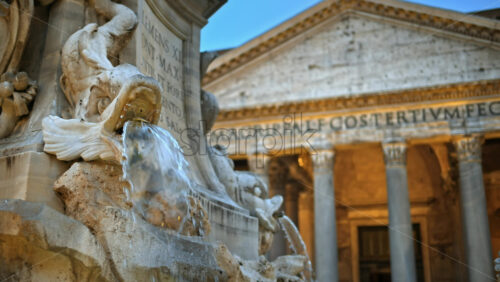 Video - Rome, Italy - February 15, 2024: View of Pantheon at blue hour dawn