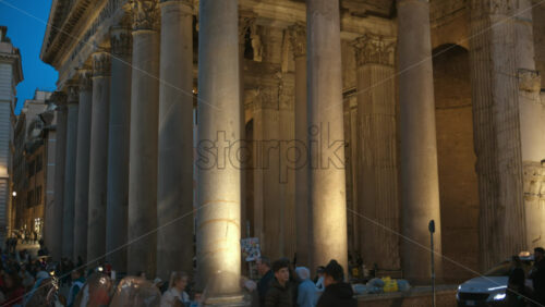 Video - Rome, Italy - February 15, 2024: View of Pantheon at blue hour dawn