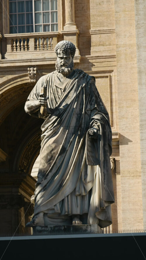 Video - Rome, Italy - February 15, 2024: The Statue of Saint Peter at the Saint Peter's Basilica. Vertical