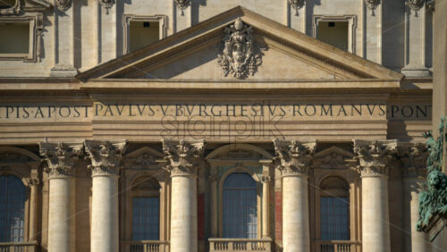 Video - Rome, Italy - February 15, 2024: Front view of the Basilica of Saint Peter (San Pietro) in Vatican
