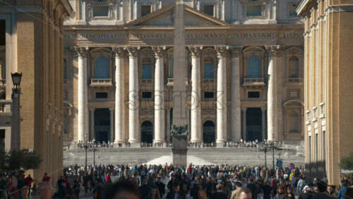 Video - Rome, Italy - February 15, 2024: St. Peter's Square in daylight, in Vatican