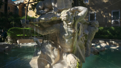 Video - Water fountain in the garden of the Basilica di San Marco Evangelista al Campidoglio. Rome, Italy