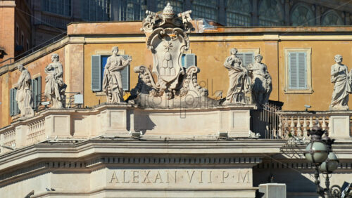 Video - Statues on the Facade of St. Peter's Basilica in St. Peter's Square, Vatican City, Rome, Italy