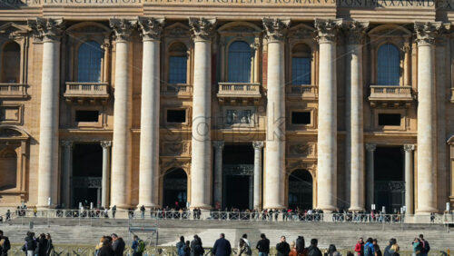 Video - Rome, Italy - February 15, 2024: Front view of the Basilica of Saint Peter (San Pietro) in Vatican
