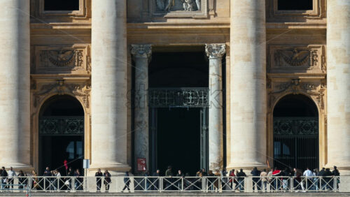 Video - Rome, Italy - February 15, 2024: Front view of the Basilica of Saint Peter (San Pietro) in Vatican