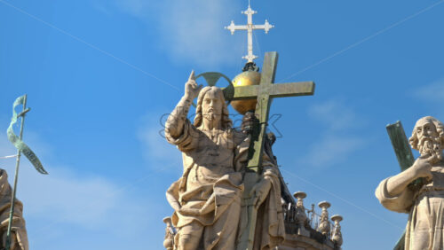 Video - St John the Baptist, Christ and St Andrew on the Facade of St Peter's Basilica, Vatican City, Rome, Italy