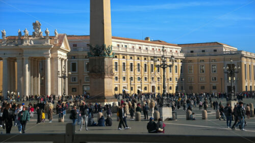 Video - Rome, Italy - February 15, 2024: St. Peter's Square (Piazza San Pietro) in daylight, in Vatican