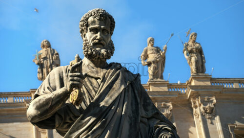 Video - Rome, Italy - February 15, 2024: The Statue of Saint Peter at the Saint Peter's Basilica