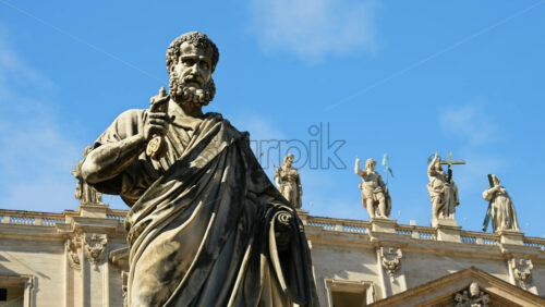 Video - Rome, Italy - February 15, 2024: The Statue of Saint Peter at the Saint Peter's Basilica
