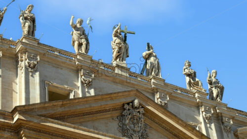 Video - Rome, Italy - February 15, 2024: The Facade of St. Peter's Basilica, in St. Peter's Square, Vatican City, Rome, Italy