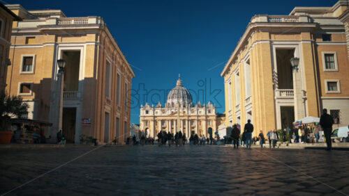 Video - Rome, Italy - February 15, 2024: St. Peter's Square (Piazza San Pietro) in daylight, in Vatican