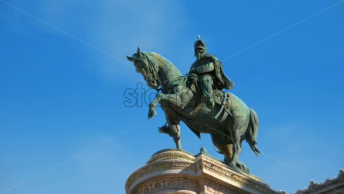 Video - Rome, Italy - February 15, 2024: Close-up of statue of Victor Emmanuel II - Father of the Nation