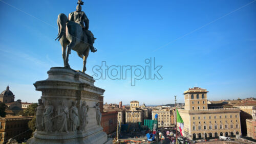 Video - Rome, Italy - February 15, 2024: Statue of Victor Emmanuel II - Father of the Nation (Altare della Patria)