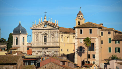 Video - Rome, Italy - February 15, 2024: Church of Saints Dominic and Sixtus viewed from the top of the Vittorio Emanuele II Monument