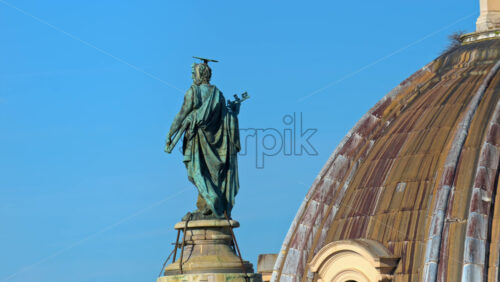 Video - Statue of Saint Peter on top of Trajan's Column in Roman Forum, Rome, Italy