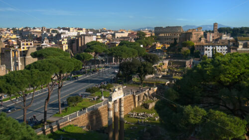 Video - Panoramic city street view of Rome, Italy