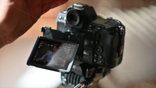 Video - Camera filming a woman drinking a glass of red wine