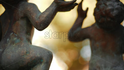 Video - Chisinau, Moldova - September 25, 2025: Historic bronze statue of the Capitoline Wolf with Romulus and Remus on a red marble pedestal in front of the National History Museum of Moldova