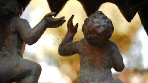 Video - Chisinau, Moldova - September 25, 2025: Historic bronze statue of the Capitoline Wolf with Romulus and Remus on a red marble pedestal in front of the National History Museum of Moldova