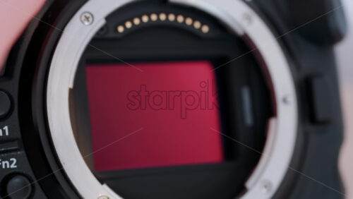 Video - Close up view of a digital camera lens