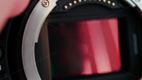 Video - Close up view of a digital camera lens