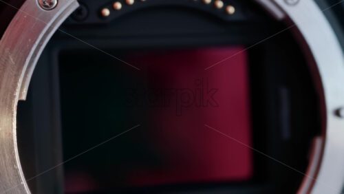 Video - Close up view of a digital camera lens