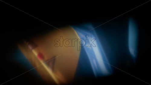 Video - Soft focus close up of the Moldovan flag waving in the wind