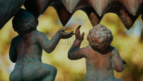 Video - Chisinau, Moldova - September 25, 2025: Historic bronze statue of the Capitoline Wolf with Romulus and Remus on a red marble pedestal in front of the National History Museum of Moldova