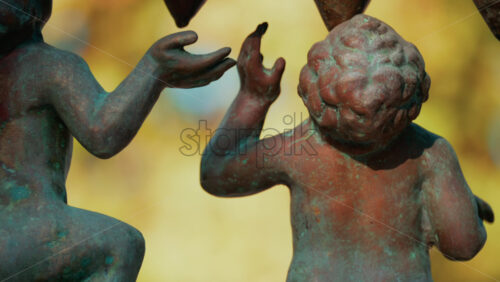 Video - Chisinau, Moldova - September 25, 2025: Historic bronze statue of the Capitoline Wolf with Romulus and Remus on a red marble pedestal in front of the National History Museum of Moldova