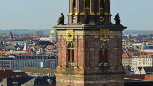 Video - Aerial drone view of the Church of Our Saviour in Copenhagen, Denmark