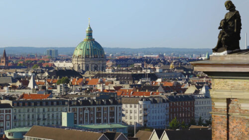 Video - Aerial drone view of the Church of Our Saviour in Copenhagen, Denmark