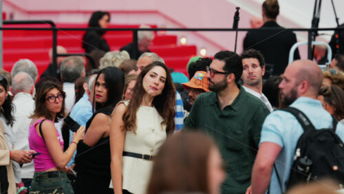 Video - Cannes, France - May 13, 2025: People watching celebrities walking on the red carpet at the Cannes Film Festival