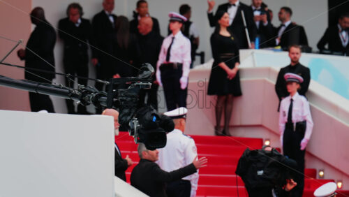 Video - Cannes, France - May 13, 2025: Professional camera moving and filming at the Cannes Film Festival