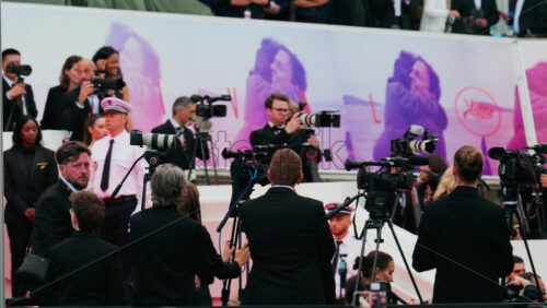 Video - Cannes, France - May 13, 2025: Multiple photographers and videographers at the Cannes Film Festival