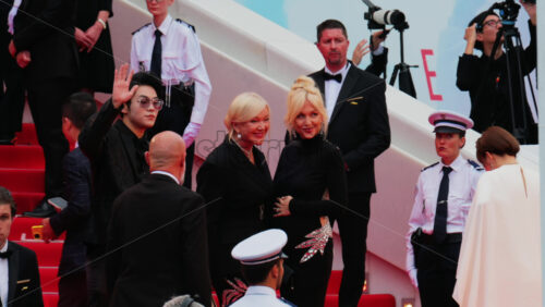 Video - Cannes, France - May 13, 2025: Celebrities posing for photographers on the red carpet at the Cannes Film Festival