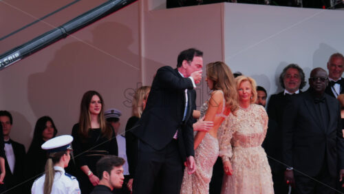 Video - Cannes, France - May 13, 2025: Quentin Tarantino posing for photographers on the red carpet at the Cannes Film Festival