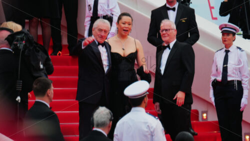Video - Cannes, France - May 13, 2025: Celebrities posing for photographers on the red carpet at the Cannes Film Festival