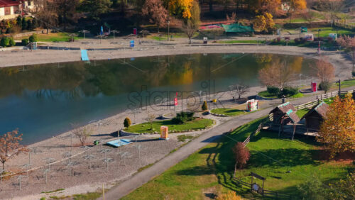 Video – Aerial drone view of the Orthodox church in Tuzla with its distinctive green domes and elegant Byzantine inspired architecture - Starpik Stock