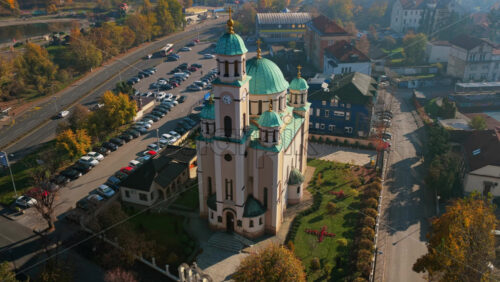 Video – Aerial drone view of the Petrovaradin Fortress, one of Serbia’s most iconic landmarks, overlooking the Danube River - Starpik Stock