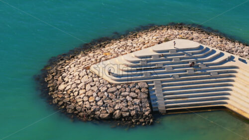 Video - Aerial drone view of the Fish Tail Viewing Platform in Durres, Albania