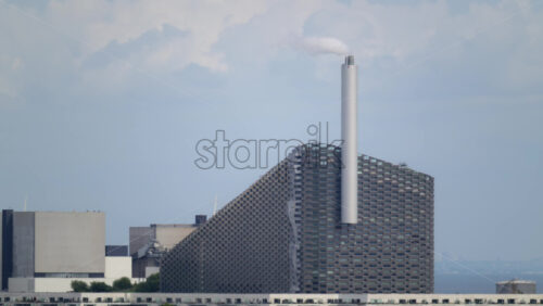 Video - Cityscape showing rooftops and the modern power plant building in Copenhagen, Denmark