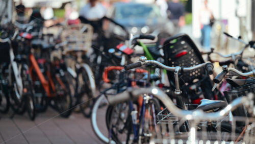 Video - Bicycles waiting in a parking area, representing sustainable urban transportation and mobility. Copenhagen, Denmark