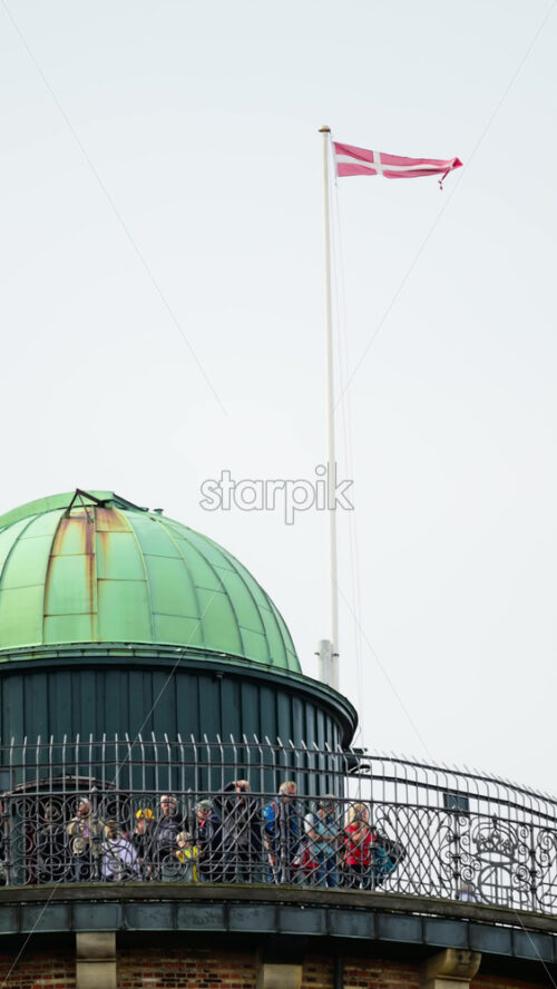 Video - Copenhagen, Denmark - August 7, 2025: Tourists enjoying the view from the Round Tower observatory