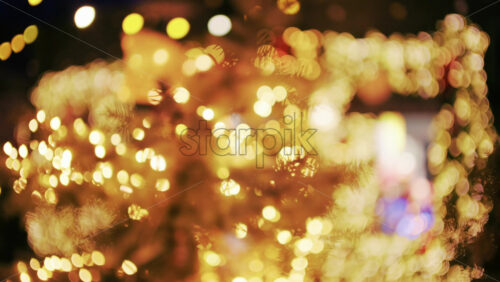 Abstract golden bokeh lights filling the frame